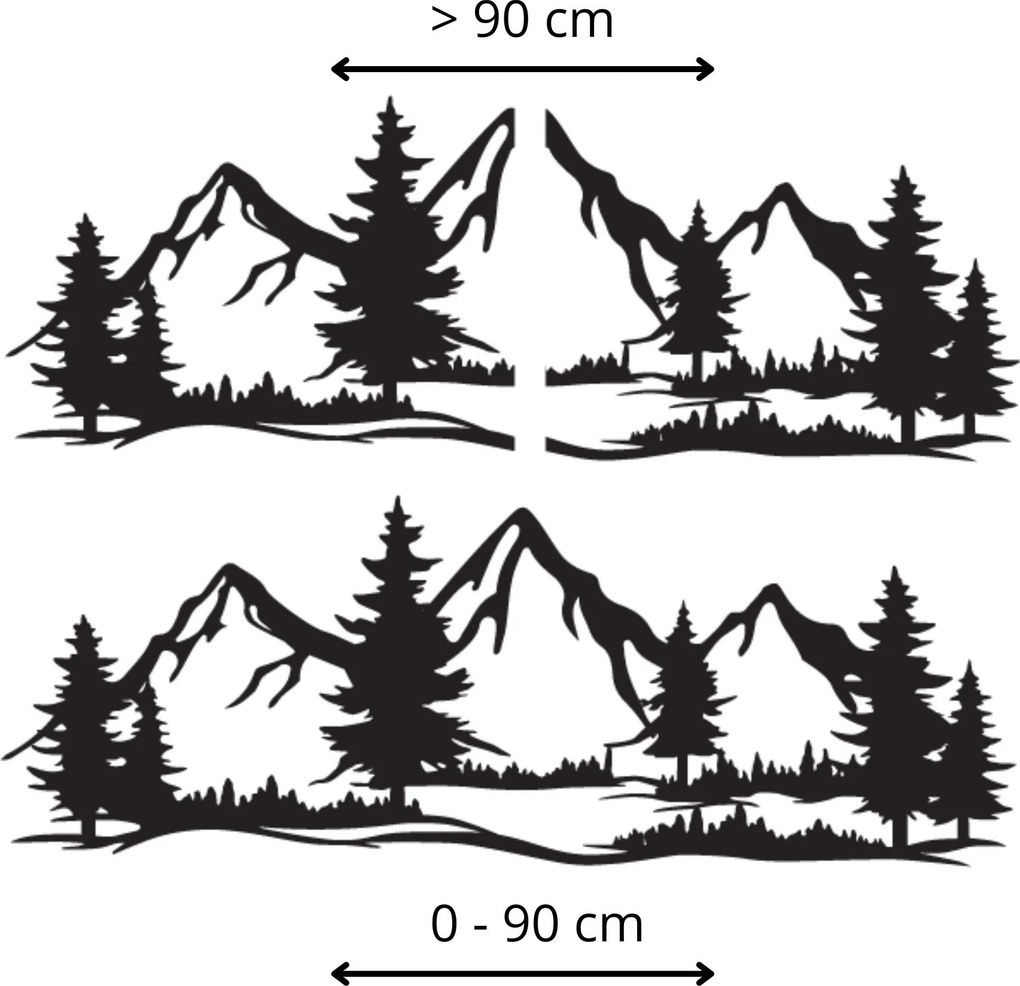 Drevený obraz na stenu hory a les | ALPIUM: HDF - Javor 40 x 15 cm 4504-97038 HDF0521