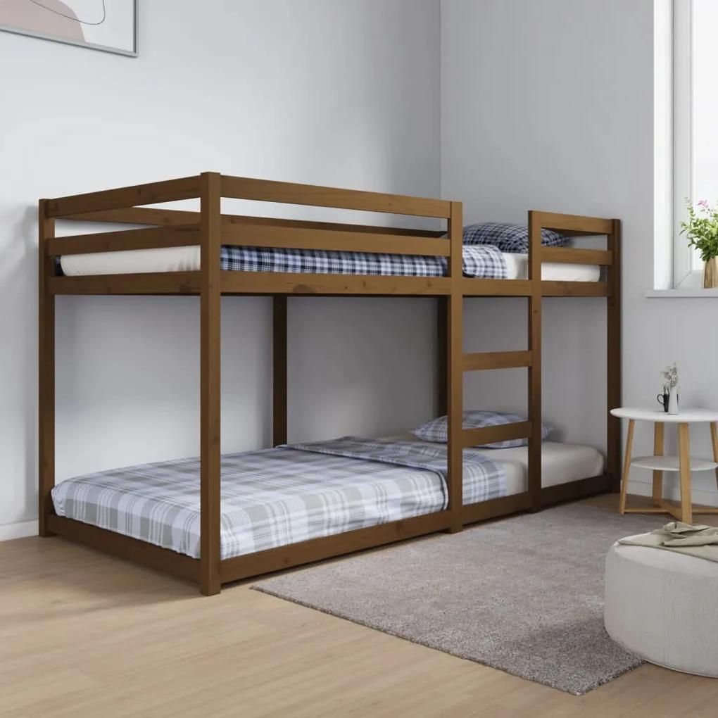Poschodová posteľ medovo-hnedá 90x200 cm borovicový masív 821647