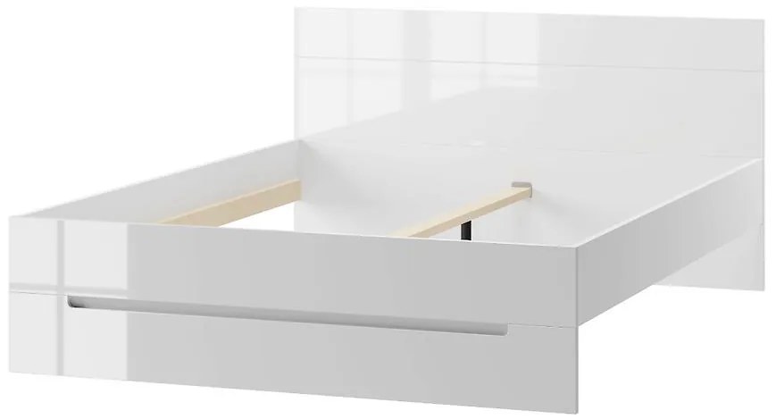 Posteľ 160 selene 33 biely mat/ biely lesklá