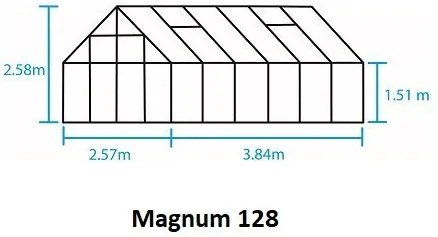 Skleník Halls Magnum zelený, 3,22 x 2,57 m / 8,3 m², 6 mm polykarbonát
