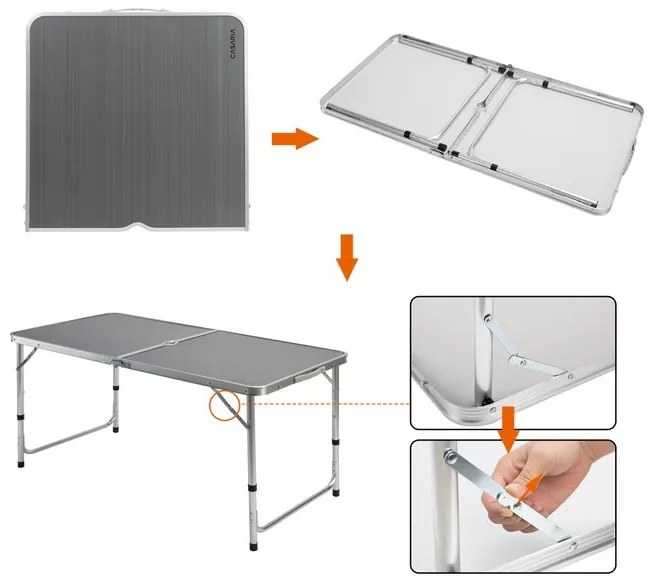 InternetovaZahrada Kempingový set 5-dielny - sivý