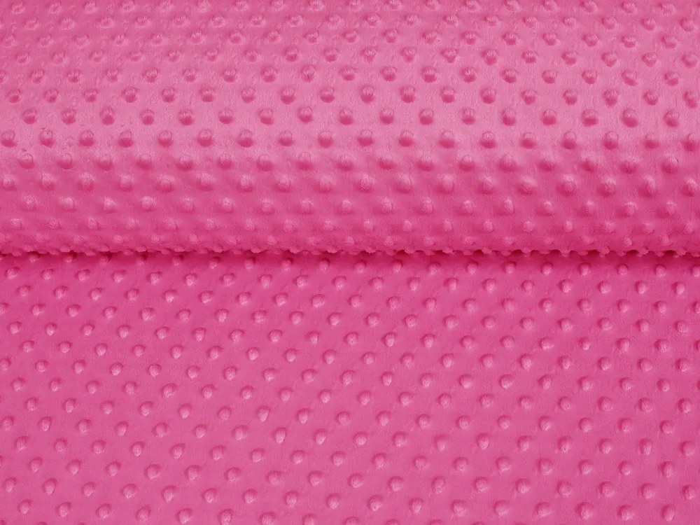 Detská látka Minky 3D bodky MKP-020 Ružovo fialová - šírka 150 cm