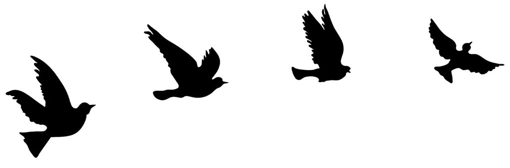 Nástěnná kovová dekorace Pigeons černá