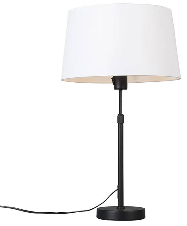Stolná lampa čierna s tienidlom bielym 35 cm nastaviteľná - Parte