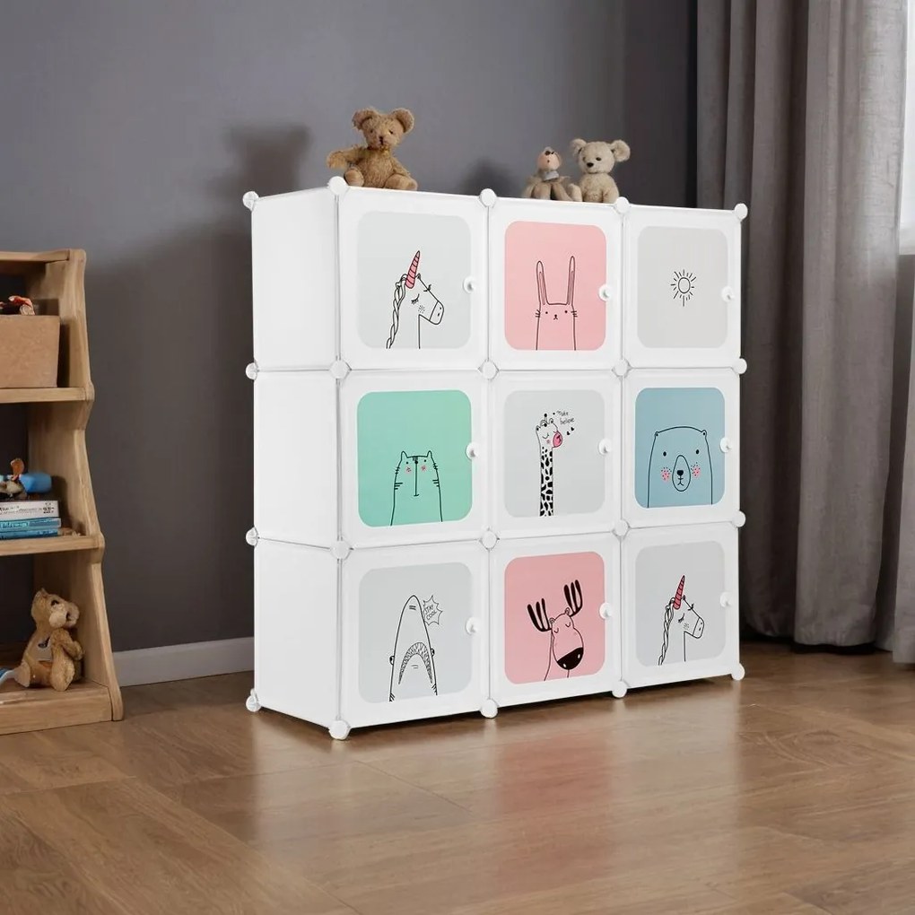 Detský modulárny regál Esla 110 cm biely/farebný