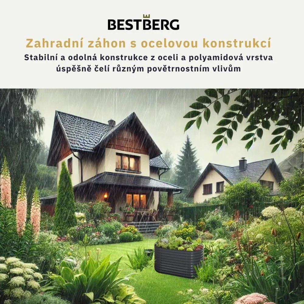 Vyvýšený záhradný záhon BestBerg VZO-XLA / 160 x 80 x 82 cm / šedá