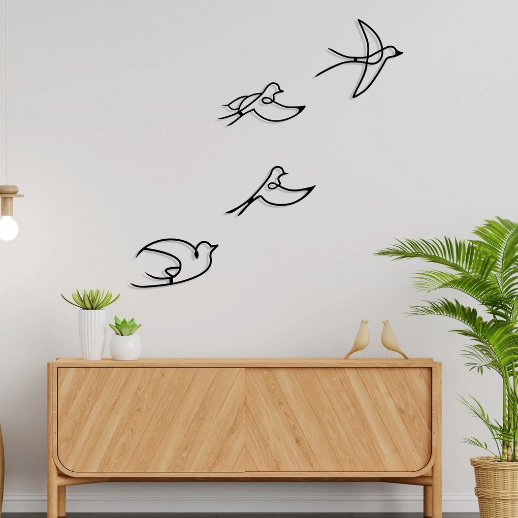 Nástenná kovová dekorácia Hope čierna