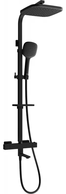 Mexen - CQ33 vaňovo-sprchový set s termostatickou batériou Cube, čierna, 779103395-70
