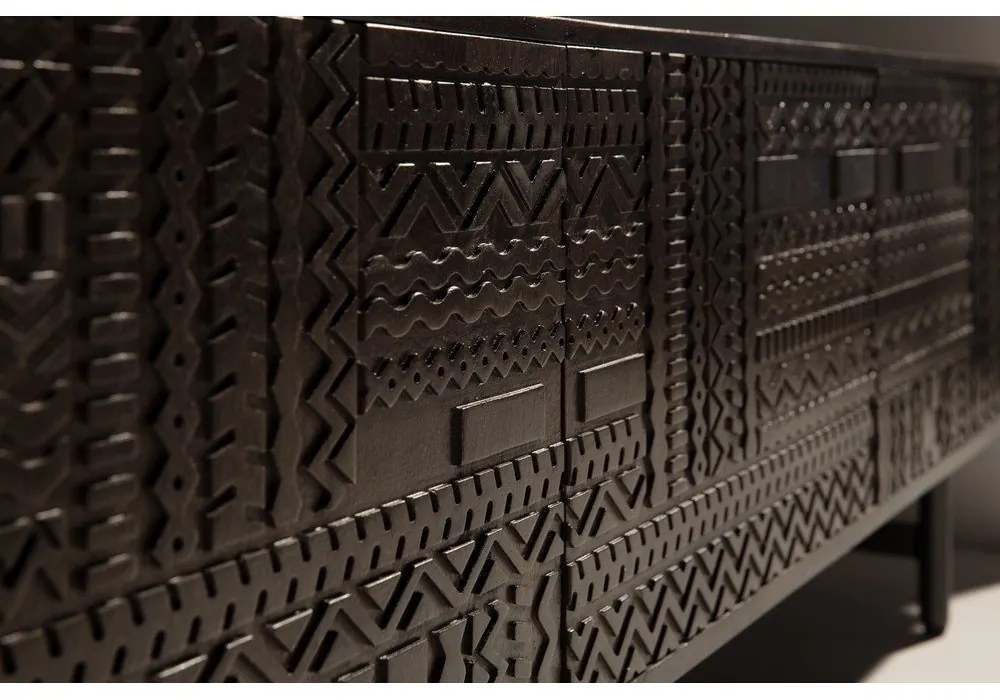 Tmavohnedý TV stolík z mangového dreva 145x48x40 cm Kalai – MOME