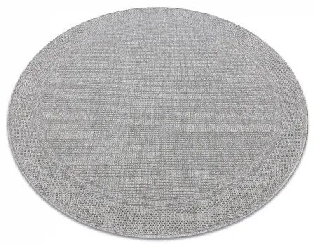Okrúhly koberec TIMO 5979 SISAL vonkajšie rám svetlo sivá Veľkosť: kruh 150 cm