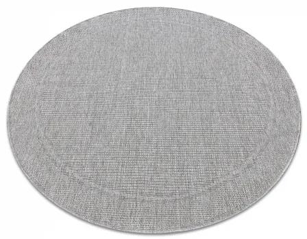 Okrúhly koberec TIMO 5979 SISAL vonkajšie rám svetlo sivá Veľkosť: kruh 200 cm