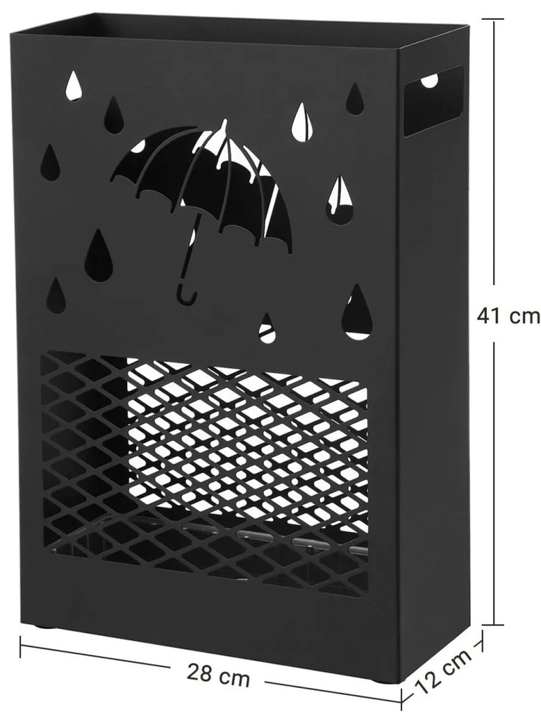 Kovový stojan na dáždniky Rainy, 41x28x12 cm