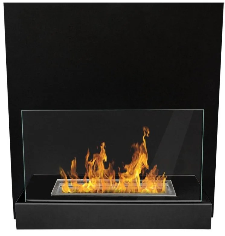 Závesný biokrb na stenu ČIERNY SO SKLOM 45x47x17