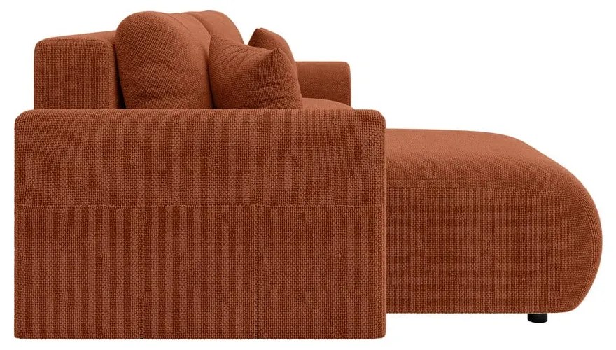 Rozkladacia rohová pohovka v tehlovooranžovej farbe (variabilná) Lorine – Ropez