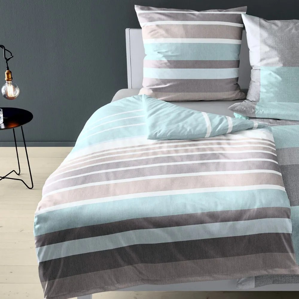 Bierbaum obliečka bavlnený satén 6699 Stripe Mint 140x200/70x90 cm