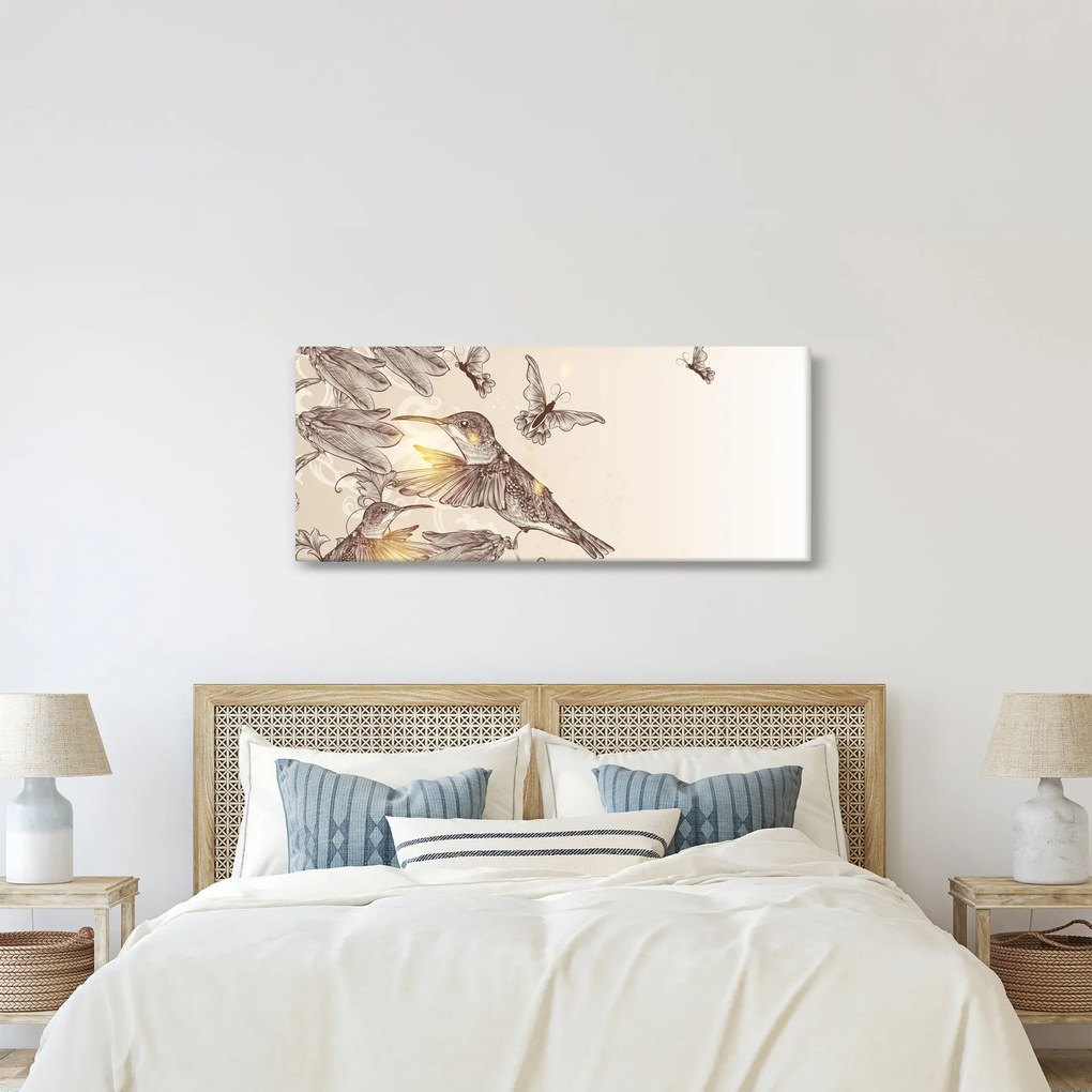 Obraz - Kolibríky (120x50 cm)