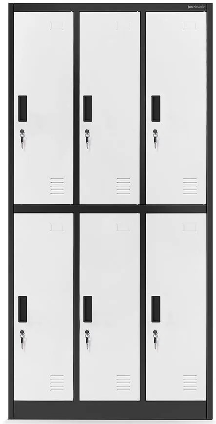 Skriňa Igor kovová antracit/biela