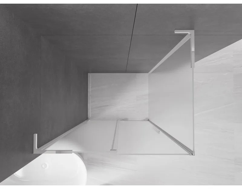 Mexen Velar L, sprchový kút s posuvnými dverami 120 x 75 cm, 8mm sklo námraza, chrómová, 871-120-075-33-01