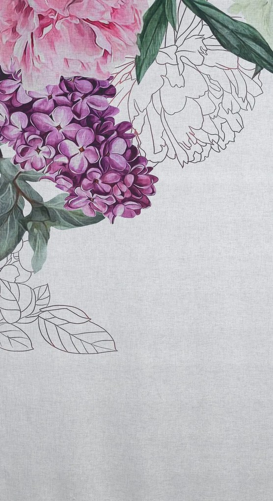 ZÁVES NA KRÚŽKOCH ISA, SADA 2KS 140X260 CM KVETY