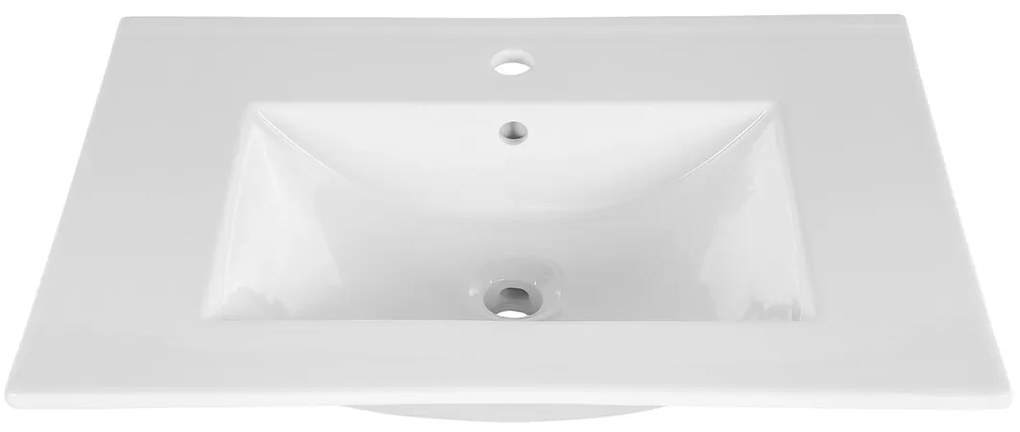 Závesná skrinka Bali so zápustným umývadlom 60 cm biela/dub wotan