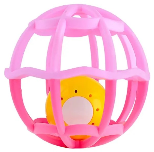 Interaktívna svietiaca a hrajúca hrkálka Balónik Baby Mix ružová