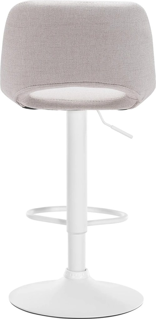 Barová stolička Camden - látka, biely rám - Krémová