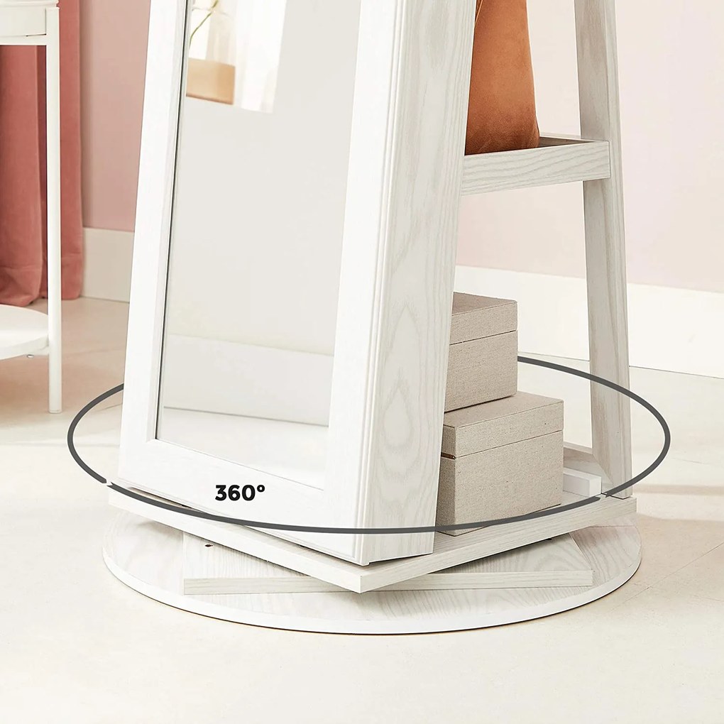 Otočná šperkovnica so zrkadlom Pure svetlosivá