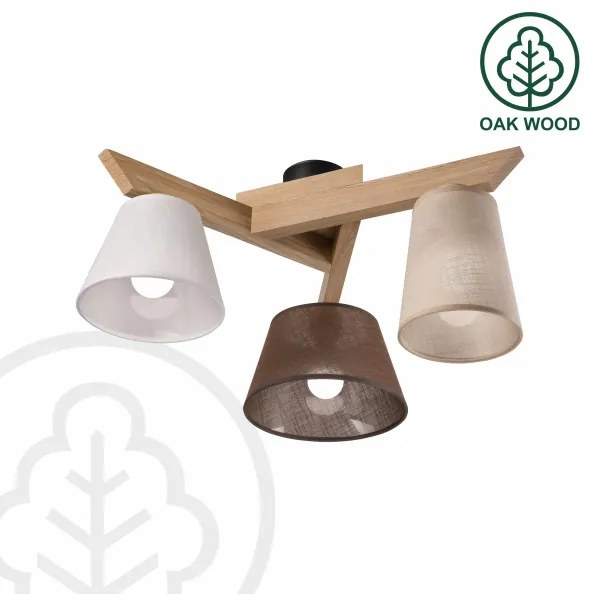 Brilagi - LED  Prisadený luster ANTHONY 3xE14/40W/230V dub