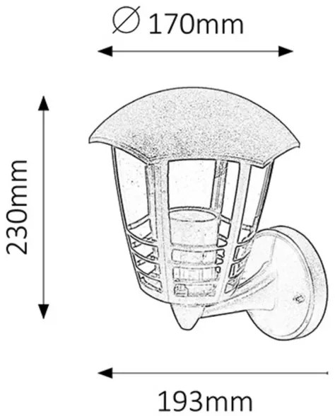 Rabalux 8618 - Vonkajšie nástenné svietidlo MARSEILLE 1xE27/60W/230V