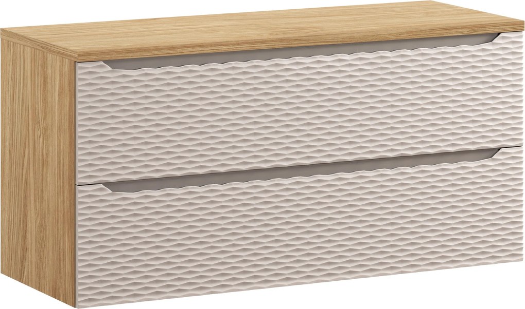 Comad Kúpeľňová skrinka pod doskové umývadlo set Ocean Beige 120 béžová/dub olejovaný