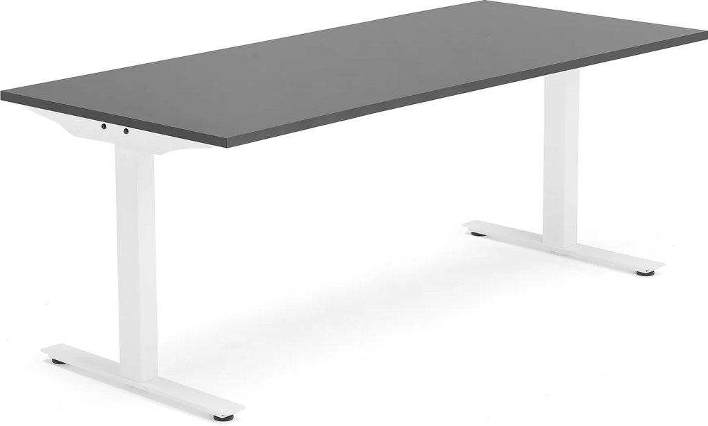 Kancelársky pracovný stôl Modulus, T-rám, 1800x800 mm, čierna/biela