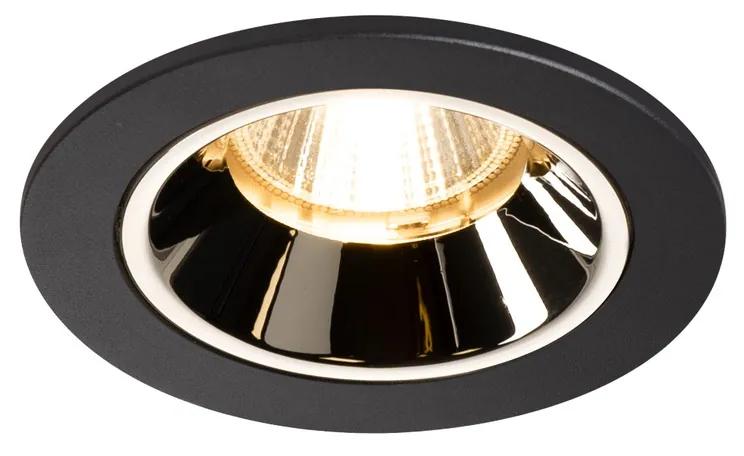 Stropné svietidlo SLV NUMINOS® DL S vnitřní LED zápustné stropné svietidlo čierna/chrom 3000 K 20° včetně listových pružin 1003795