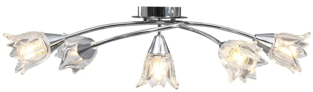 vidaXL Stropná lampa+sklenené tienidlá na 5 žiaroviek E14, tulipán