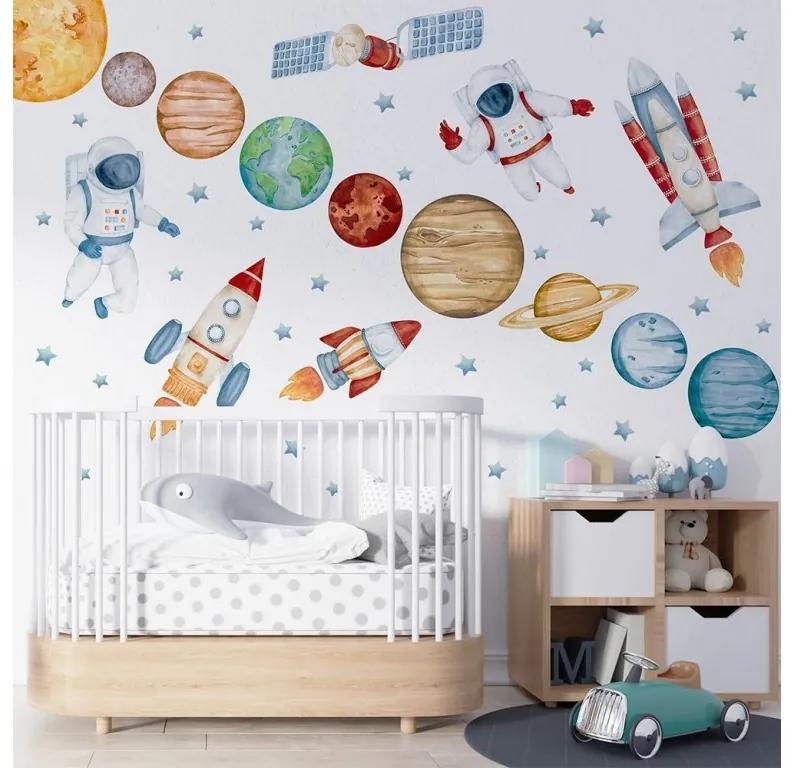 Gario Detská nálepka na stenu Solar system - planéty, astronauti, satelit a rakety Rozmery: XL