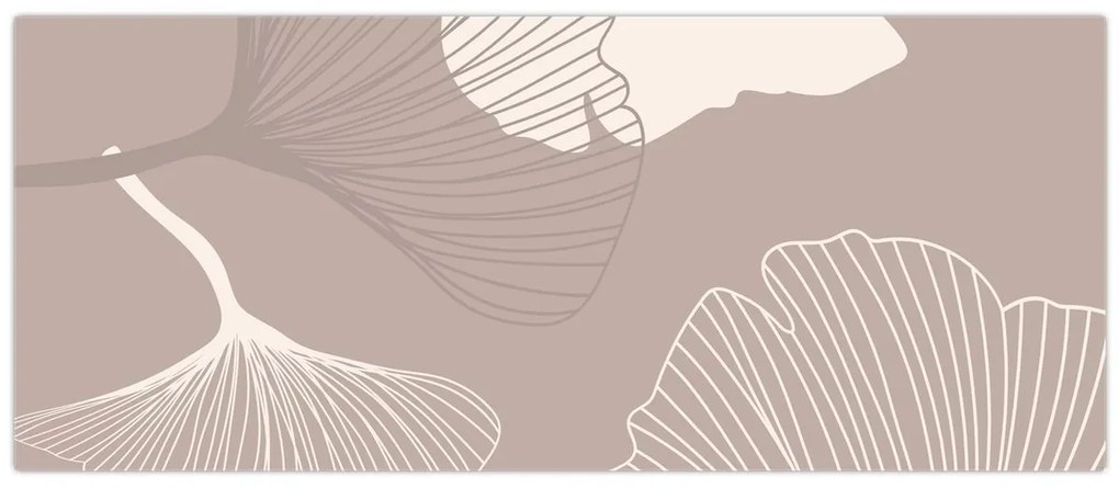 Obraz - Béžové listy N⁰1 (120x50 cm)