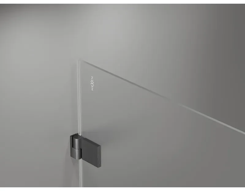 Mexen Lunar-B L sklápací sprchový kút ľavý 85 x 80 cm, číre sklo, brúsený grafit, 832L-085-080-66-00-L