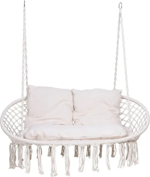 Závesné kreslo LAGOS s vankúšmi, sivé