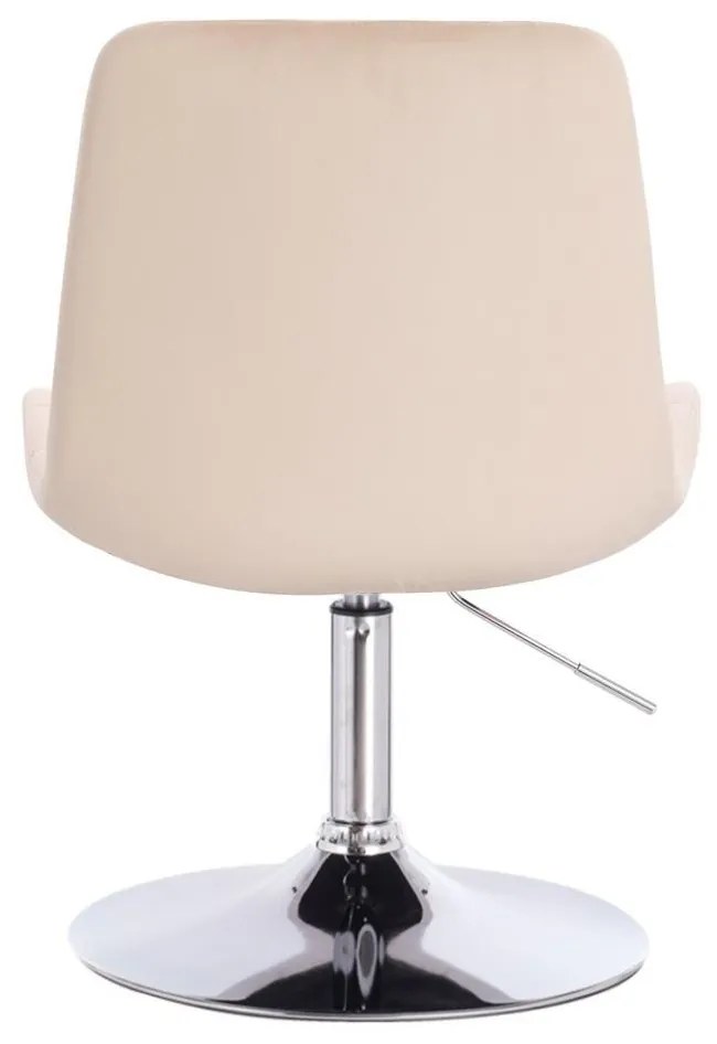 LuxuryForm DESIGN Stolička PARIS VELUR na striebornom tanieri - krémová