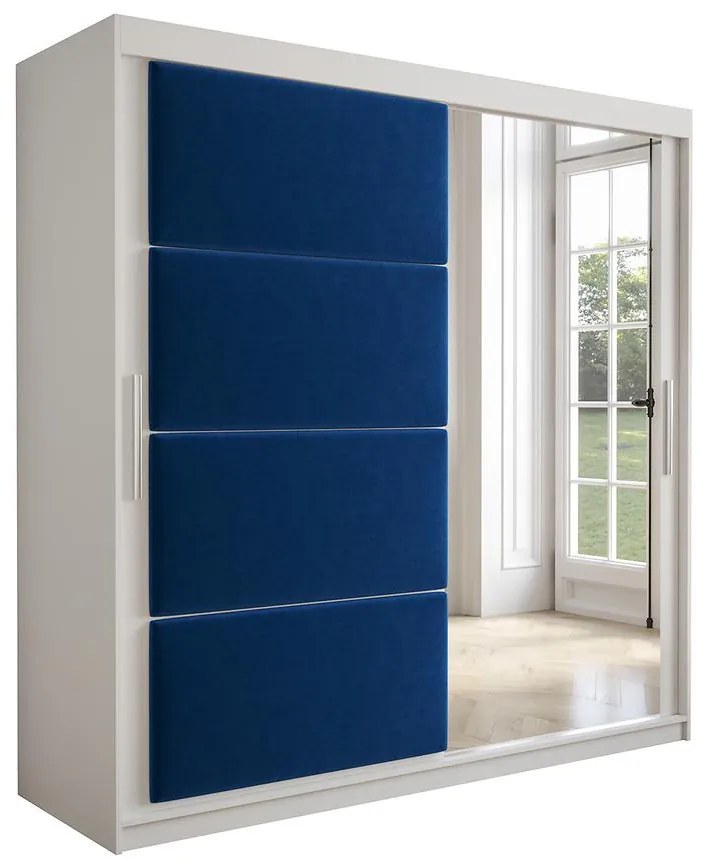 Skriňa Tapi 200 Biely/Modrá