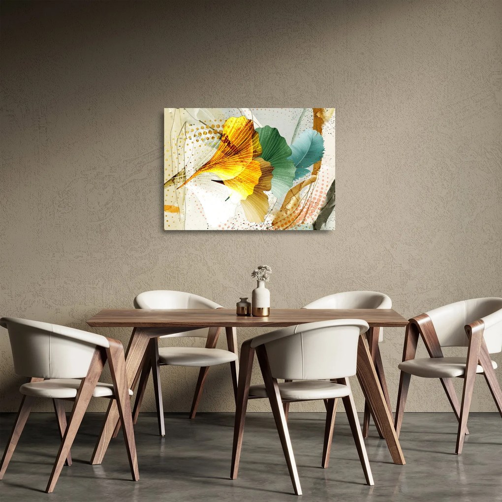 Sklenený obraz - Listy (70x50 cm)