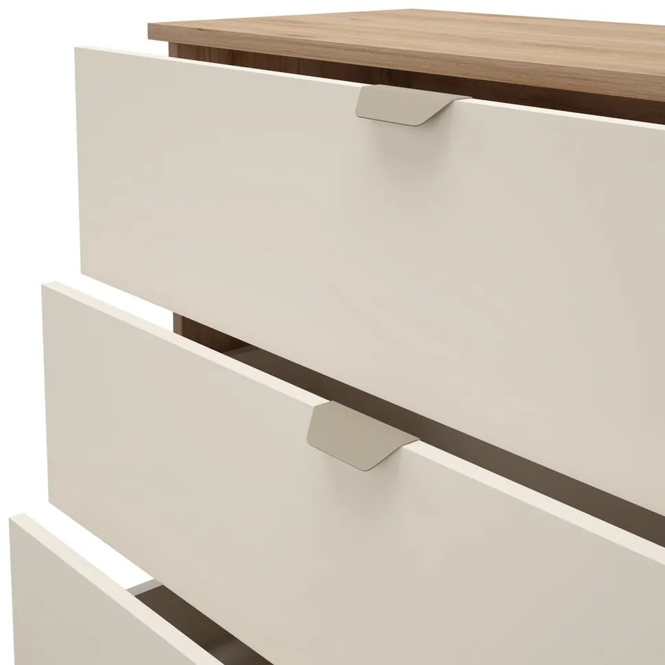 Komoda v dekore duba v krémovo-prírodnej farbe 100x80x40 cm Dennis – Marckeric