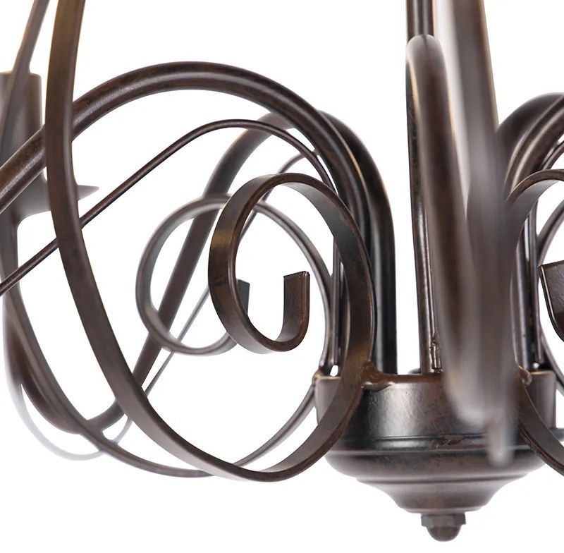 Lustr hnedý s plisovaným krémovým tienidlom 5-svetlo - Giuseppe