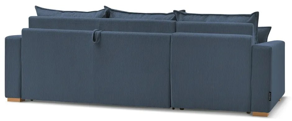 Tmavomodrá menčestrová rozkladacia rohová pohovka (variabilná) Augustin – Bobochic Paris