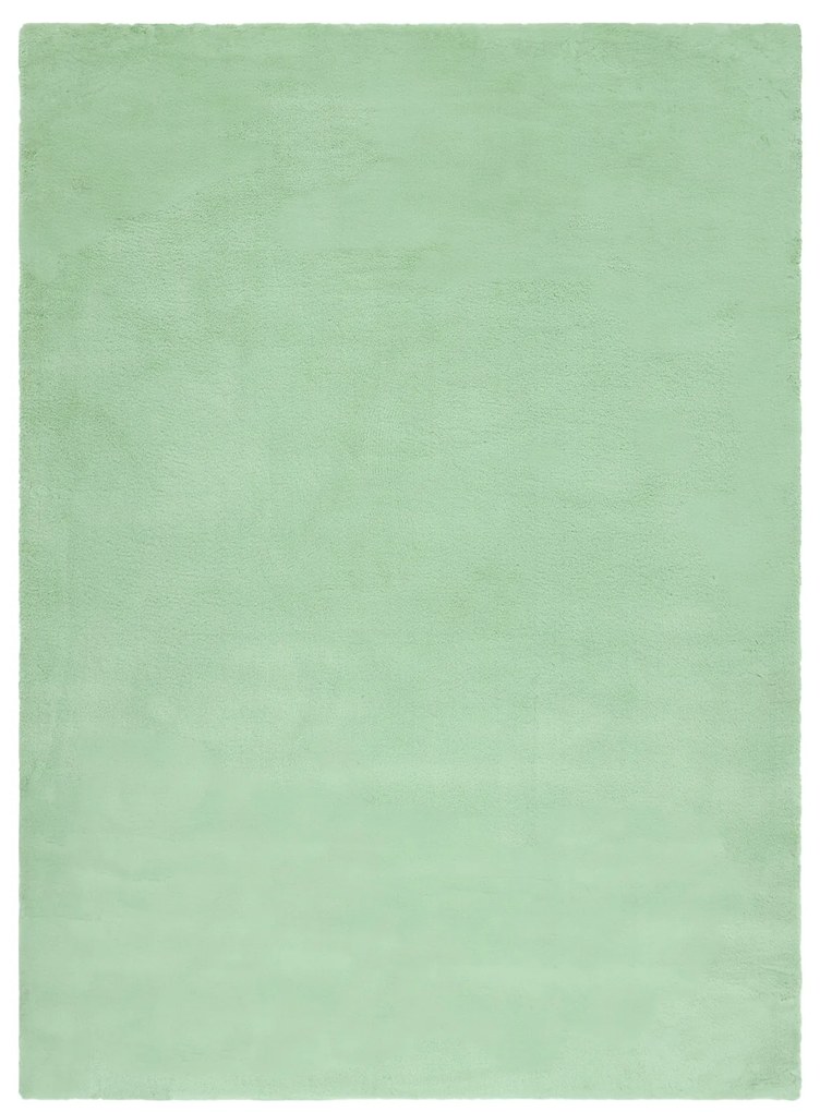 Koberec BUNNY, zelený, imitácia králičej kožušiny