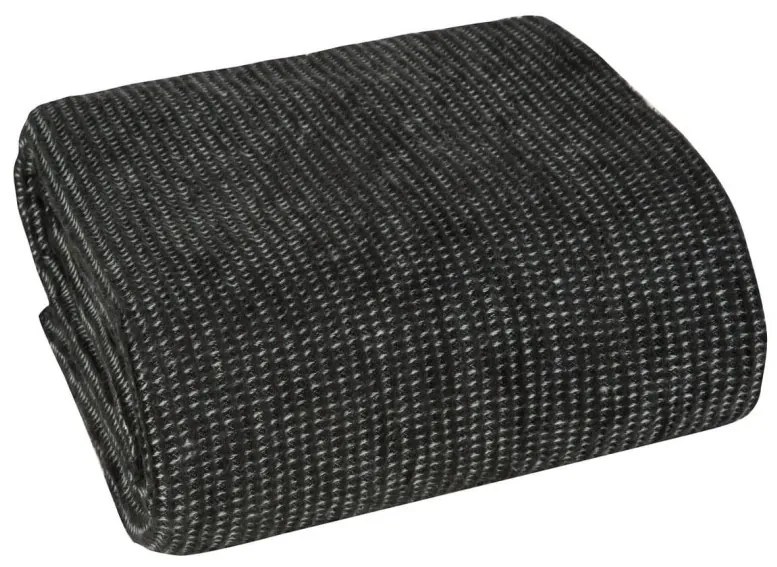 Kvalitná deka čiernej farby s vaflovou štruktúrou