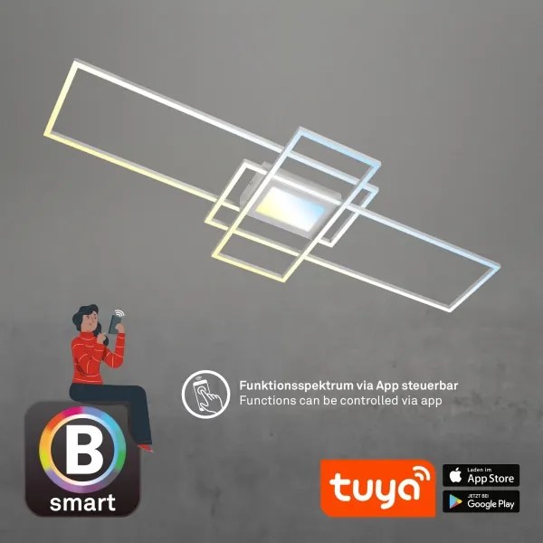 Briloner 3812019-LED stmievateľné stropné svietidlo RAM 56W/230V Wi-Fi Tuya 111x42 cm + diaľkové ovládanie
