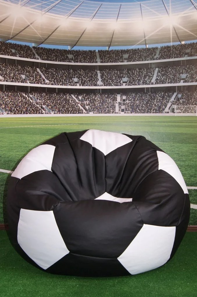 JAKS Sedací vak futbalová lopta čierno biely