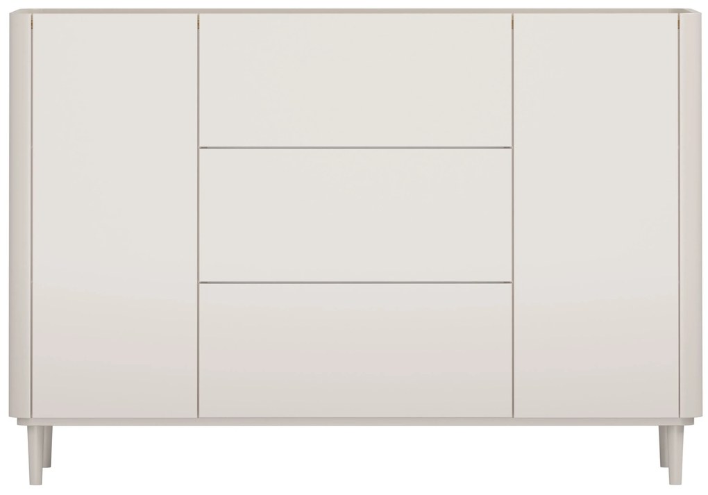 Komoda Elivo 150 cm so zásuvkami na nožičkách - kašmír / olejovaný dub