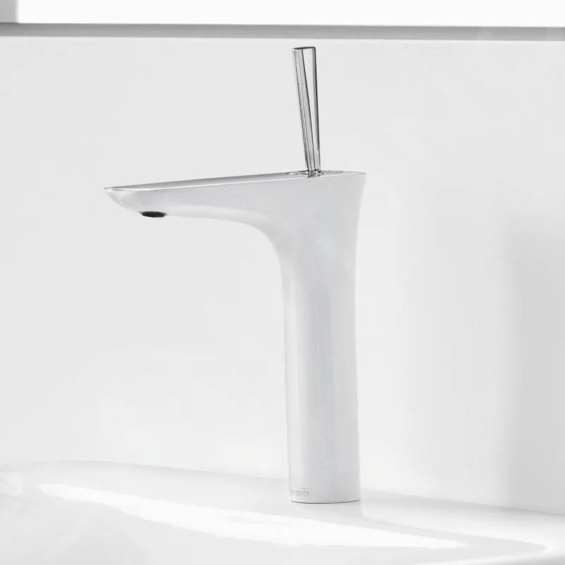 Hansgrohe PuraVida, páková umývadlová batéria 200 s odtokovou súpravou Push-Open, biela/chrómová, HAN-15081400