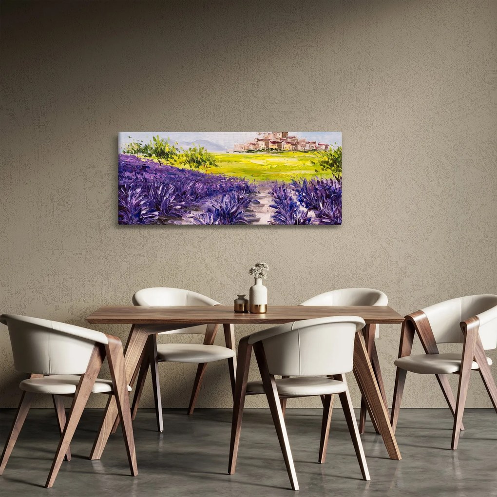 Obraz - Provance, Francúzsko, olejomaľba (120x50 cm)